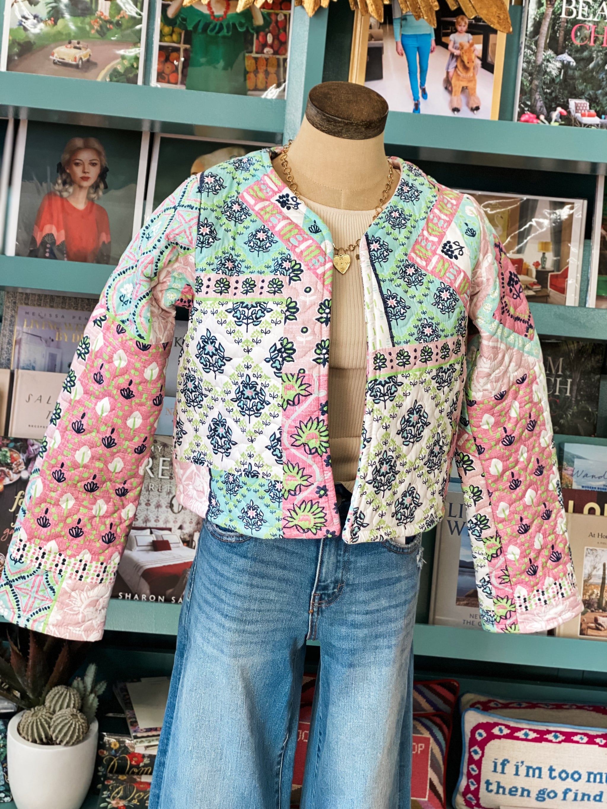 Ida Mae Laramie Patchwork Green Quilted Cropped Jacket – Bungalow 123