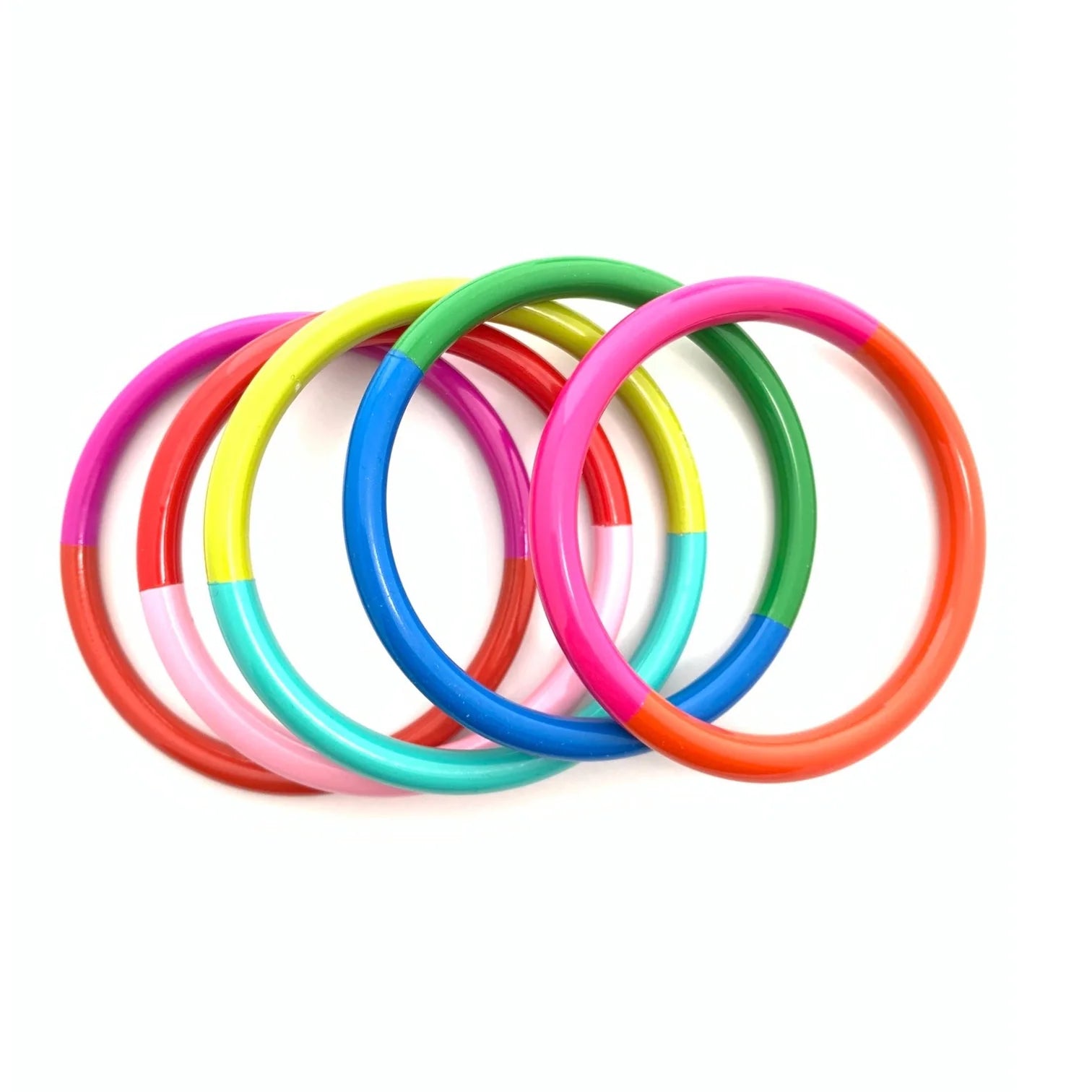 Accessory Jane Color Block Bangle Set - Brights